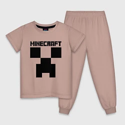 Пижама хлопковая детская MINECRAFT CREEPER, цвет: пыльно-розовый