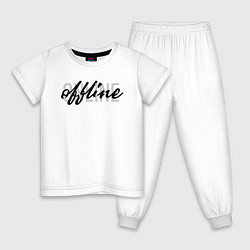 Пижама хлопковая детская Offline, цвет: белый