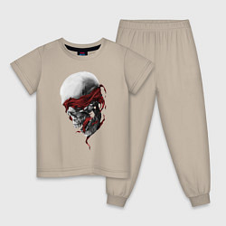 Пижама хлопковая детская Череп Skull, цвет: миндальный
