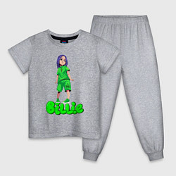 Пижама хлопковая детская Билли айлиш, цвет: меланж