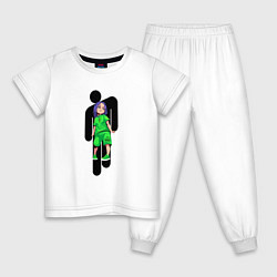 Пижама хлопковая детская Билли айлиш, цвет: белый