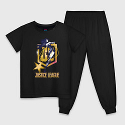 Пижама хлопковая детская Лига справедливости, цвет: черный