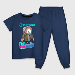Пижама хлопковая детская Fall Guys Detroit RK800, цвет: тёмно-синий