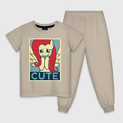 Пижама хлопковая детская Fluttershy cute, цвет: миндальный