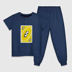 Пижама хлопковая детская Уно реверс, цвет: тёмно-синий
