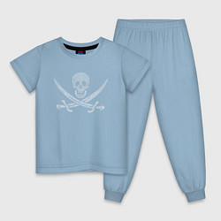 Пижама хлопковая детская Pirate, цвет: мягкое небо
