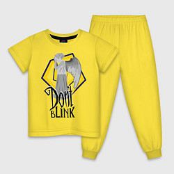 Пижама хлопковая детская Don't blink, цвет: желтый