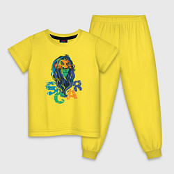 Пижама хлопковая детская Colourful Scar цвета желтый — фото 1