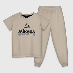Пижама хлопковая детская MIKASA SPORTS, цвет: миндальный
