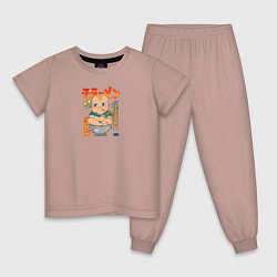 Пижама хлопковая детская Baby Pasta, цвет: пыльно-розовый