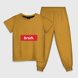 Пижама хлопковая детская Bruh, цвет: горчичный