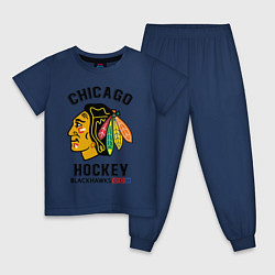 Пижама хлопковая детская CHICAGO BLACKHAWKS NHL, цвет: тёмно-синий
