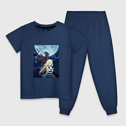 Пижама хлопковая детская Ангел кровопролития, цвет: тёмно-синий