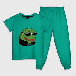 Пижама хлопковая детская Pepe в очках EZ, цвет: зеленый