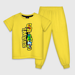 Пижама хлопковая детская Brawl STARS, цвет: желтый