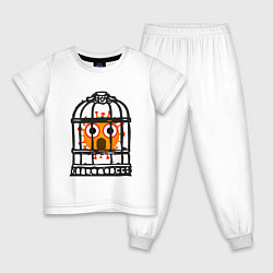 Пижама хлопковая детская Коронавирус, цвет: белый