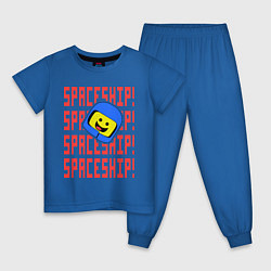 Пижама хлопковая детская Spaceship, цвет: синий