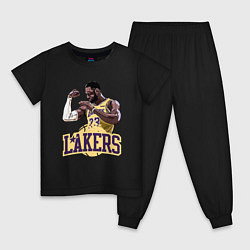 Пижама хлопковая детская LeBron - Lakers, цвет: черный