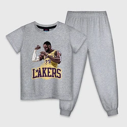 Пижама хлопковая детская LeBron - Lakers, цвет: меланж