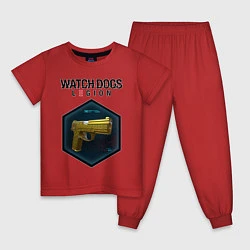 Пижама хлопковая детская Watch Dogs Legion, цвет: красный