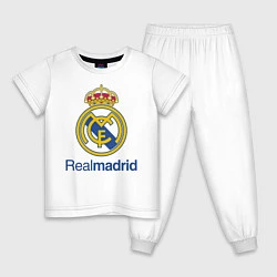 Пижама хлопковая детская Real Madrid FC, цвет: белый
