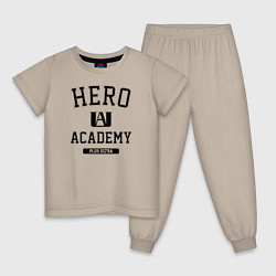 Пижама хлопковая детская Моя геройская академия, цвет: миндальный