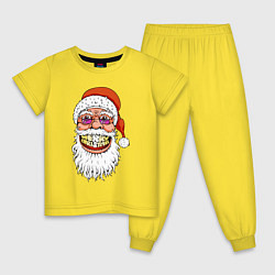 Пижама хлопковая детская Довольный Санта, цвет: желтый