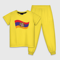 Пижама хлопковая детская Армения, цвет: желтый
