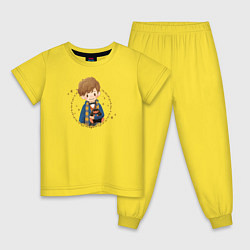 Пижама хлопковая детская Newt Scamander and Niffler, цвет: желтый