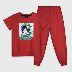 Пижама хлопковая детская Venti, цвет: красный