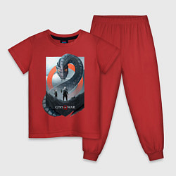 Пижама хлопковая детская Кратос и Атрей, цвет: красный