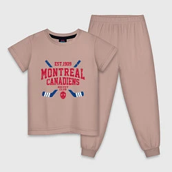 Пижама хлопковая детская Монреаль Канадиенс, цвет: пыльно-розовый