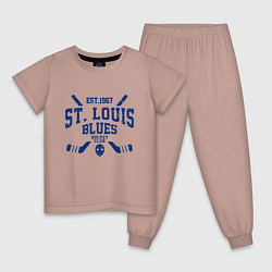Пижама хлопковая детская Сент-Луис Блюз, цвет: пыльно-розовый