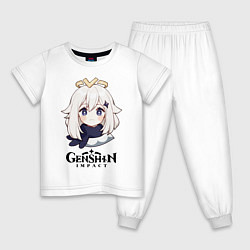 Пижама хлопковая детская GENSHIN IMPACT, цвет: белый