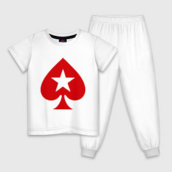 Пижама хлопковая детская Покер Пики Poker Stars, цвет: белый