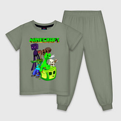 Пижама хлопковая детская Minecraft, цвет: авокадо