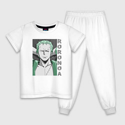 Пижама хлопковая детская Ророноа, цвет: белый