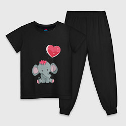 Детская пижама Влюбленный слоник