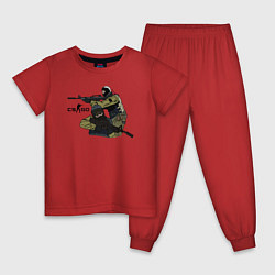 Пижама хлопковая детская CS:GO, цвет: красный