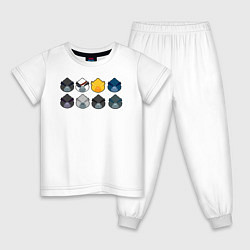 Пижама хлопковая детская Бравл старс - Вороны, цвет: белый