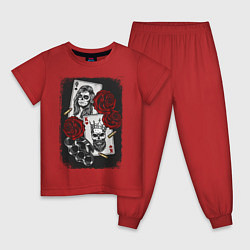 Пижама хлопковая детская The Skull King and Queen, цвет: красный