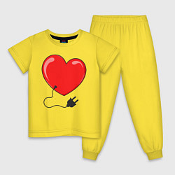 Пижама хлопковая детская Выход, цвет: желтый