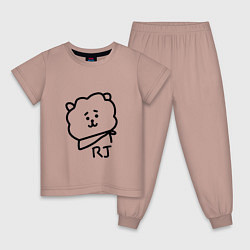 Пижама хлопковая детская RJ BTS, цвет: пыльно-розовый