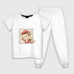 Пижама хлопковая детская Кли, цвет: белый