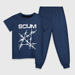 Пижама хлопковая детская SCUM, цвет: тёмно-синий