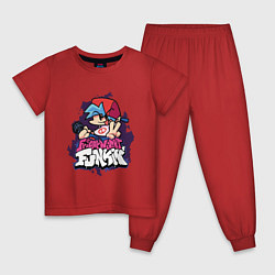 Пижама хлопковая детская Friday Night Funkin, цвет: красный