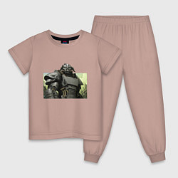 Пижама хлопковая детская Fallout x Skyrim, цвет: пыльно-розовый