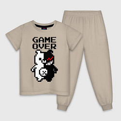Пижама хлопковая детская MONOKUMA GAME OVER, цвет: миндальный