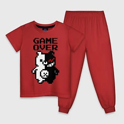 Пижама хлопковая детская MONOKUMA GAME OVER, цвет: красный