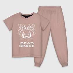 Пижама хлопковая детская DEAD SPACE МЁРТВЫЙ КОСМОС, цвет: пыльно-розовый